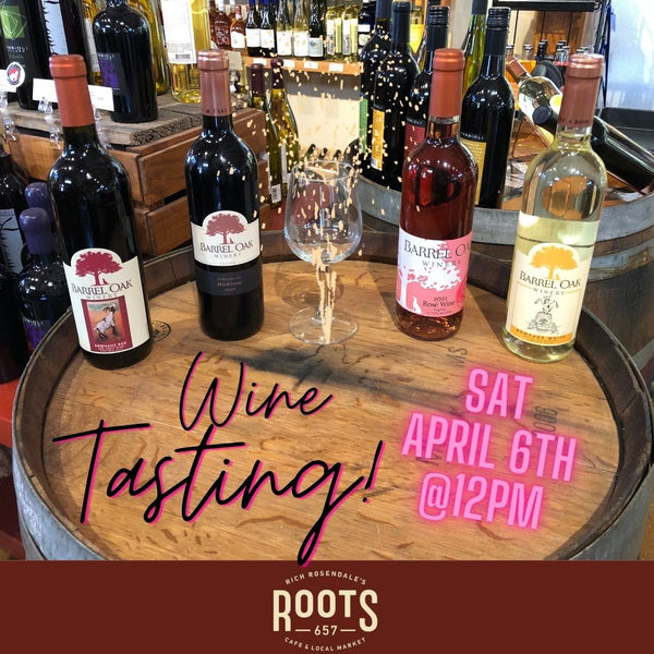 Wine Tasting - Barrel Oak Winery, Sat April 6th, Noon - 2:30PM
